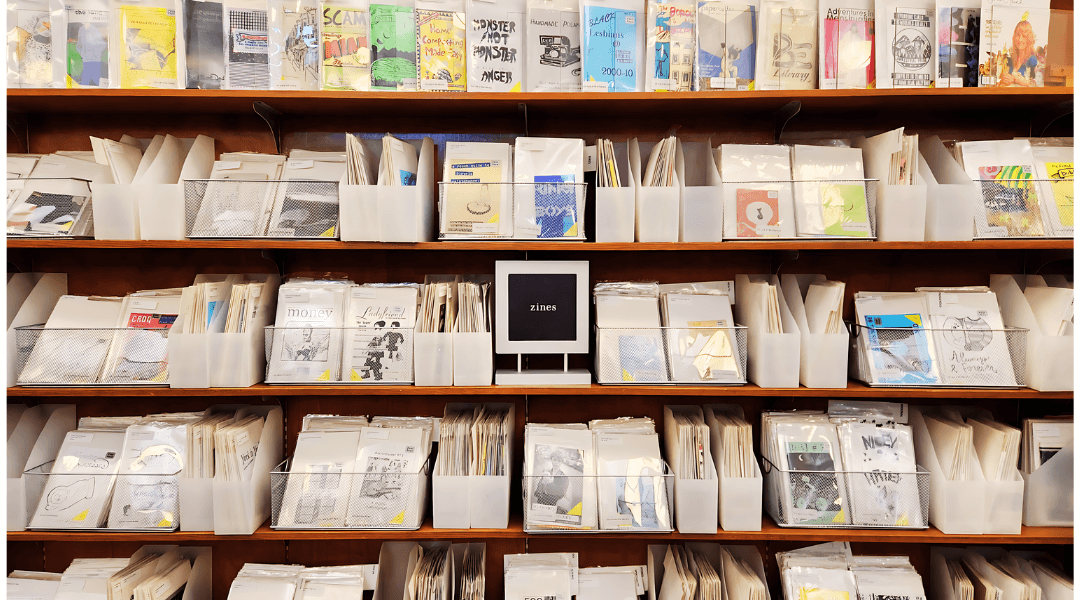 Photo of CLP - Main's zine collection shelves